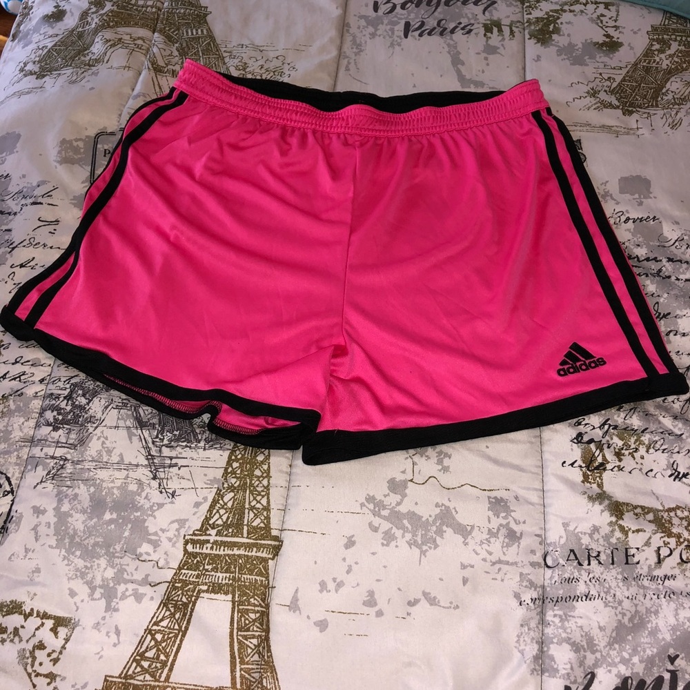 ADIDAS pink and black shorts